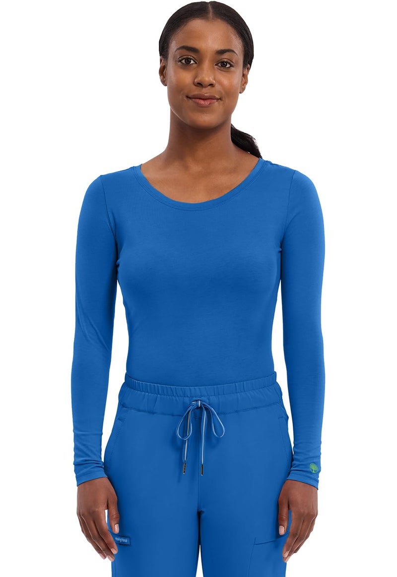 Healing Hands Women's Underscrub Soft Knit Melissa Longsleeve Scrub Tee with Breathable & Easy Care Fabric 5047, XL, Royal - Image 1